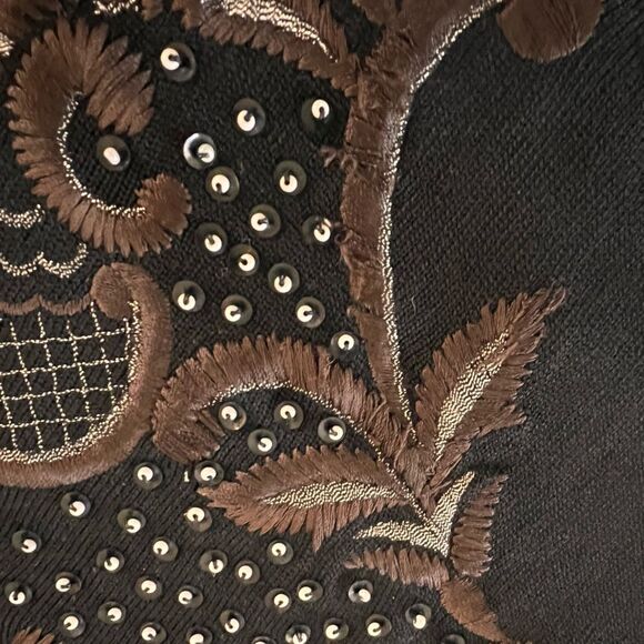 Vintage Escada 100% Wool Sweater Floral Embroidered Germany Designer Size 34 - Picture 8 of 10